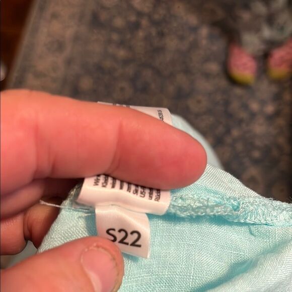 Eileen Fisher Organic Linen Light Blue Button-Up Shirt Minimalist Boho - Picture 8 of 11